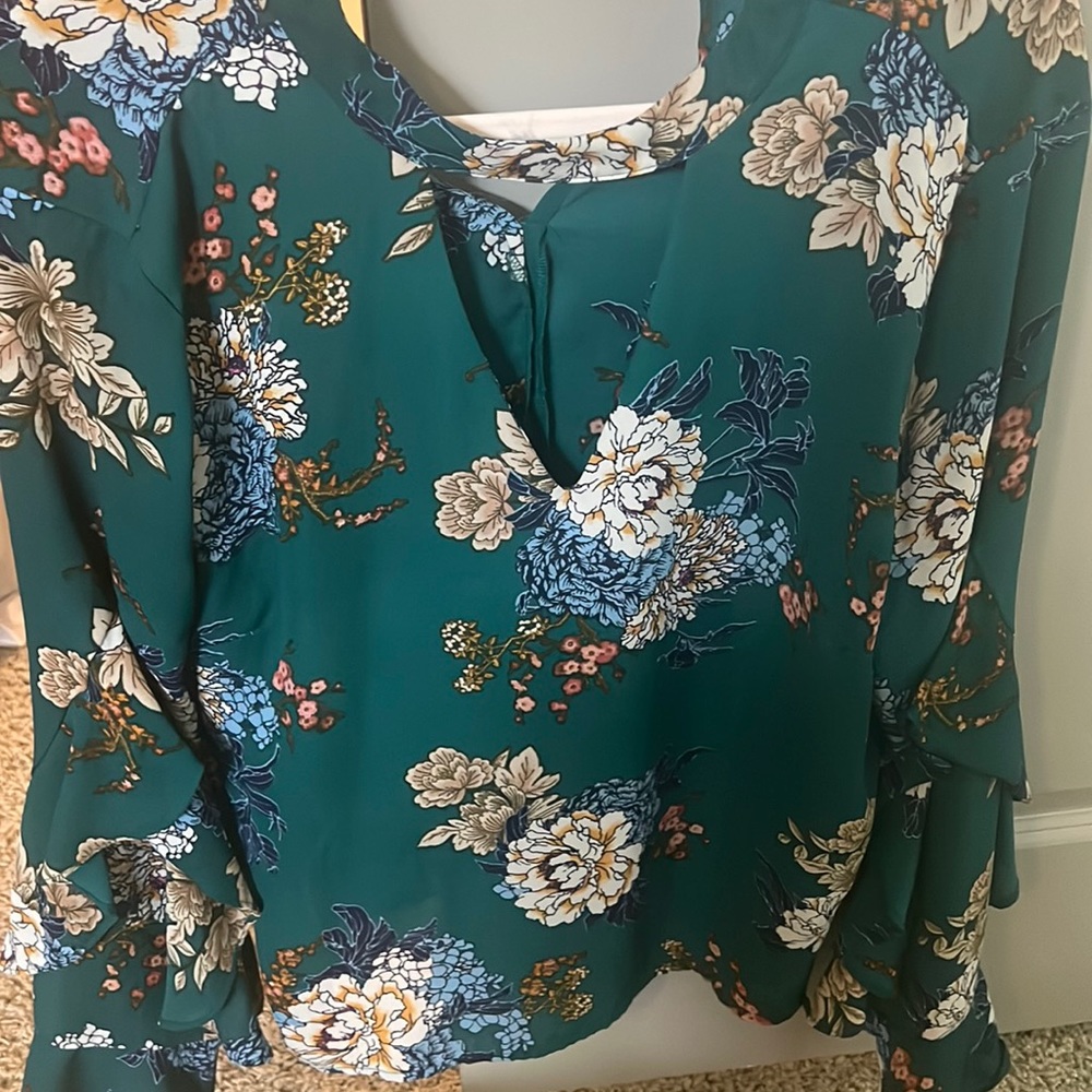 Green boho top